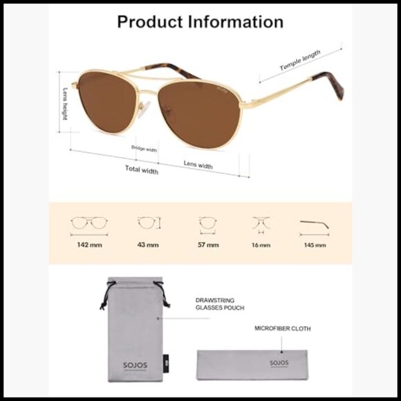 Retro Polarized Aviator Sunglasses with UV Protection main image 7